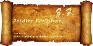 Zeidler Fábiusz névjegykártya